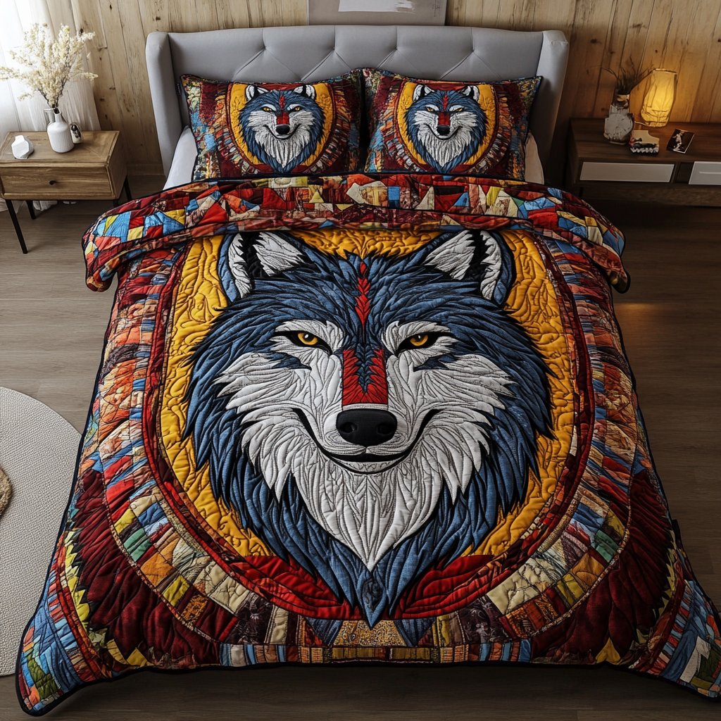 Lone Wolf Quilted Bedding Set Best Comforter Sets Great Wolf Lodge Christmas Gift