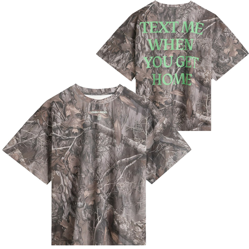 Lonely Ghost Merch Camo T-Shirt Text Me When You Get Home Clothes Best Lonely Ghost Gifts