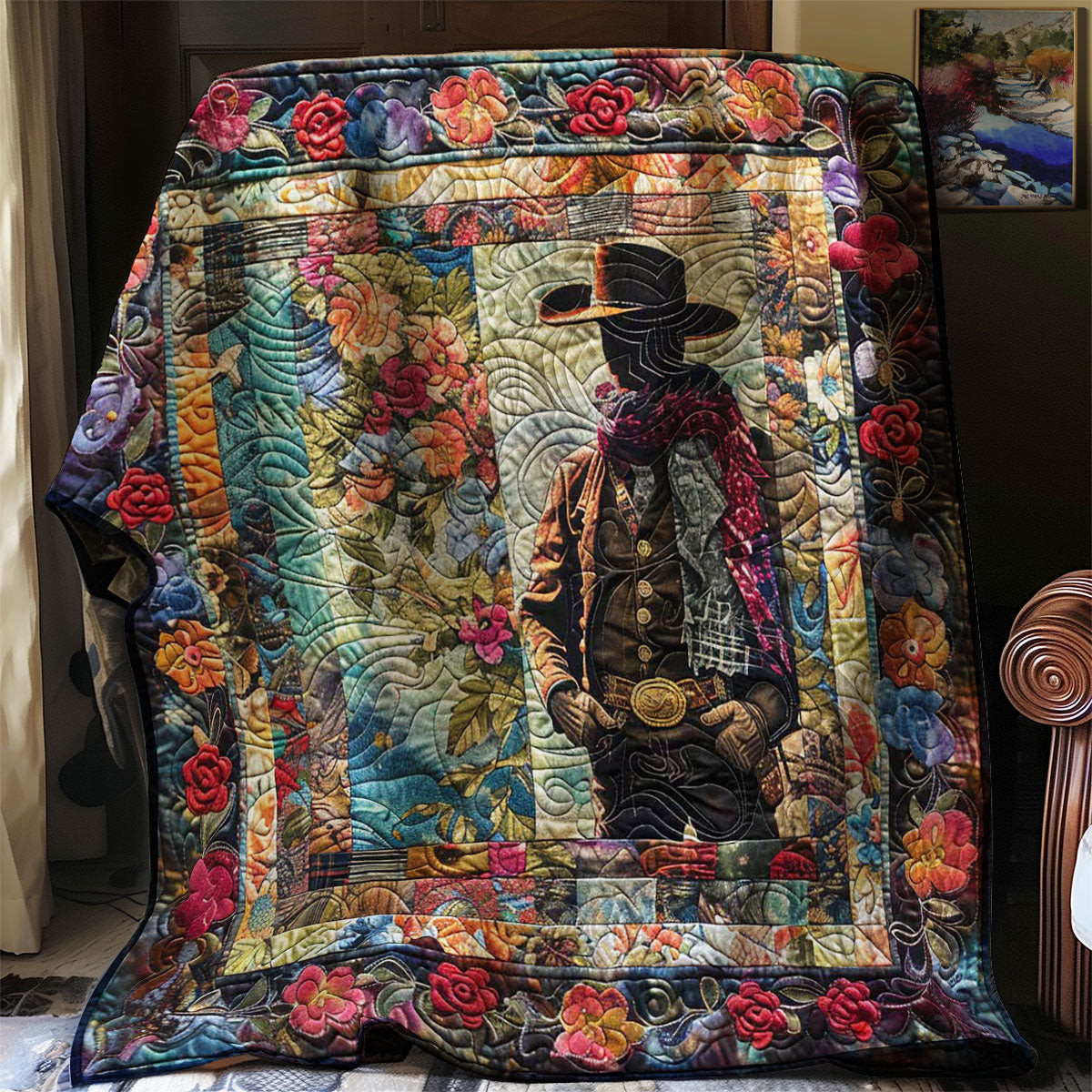 Lonestar Cowboy Quilt Blanket Couch Blanket Gift Ideas For Mother In Law