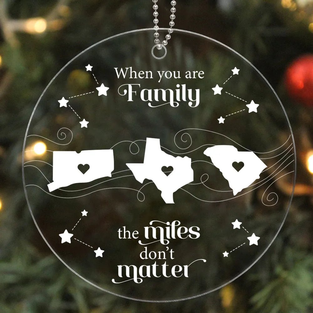 Long Distance Family Friends Siblings Sister Besties Acrylic Ornament Christmas Gift For Family