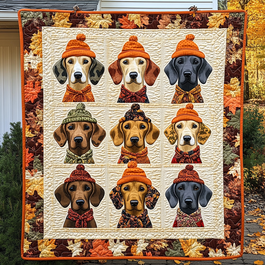 Long Hound Lines Quilted Blanket Gifts For Pet Owners