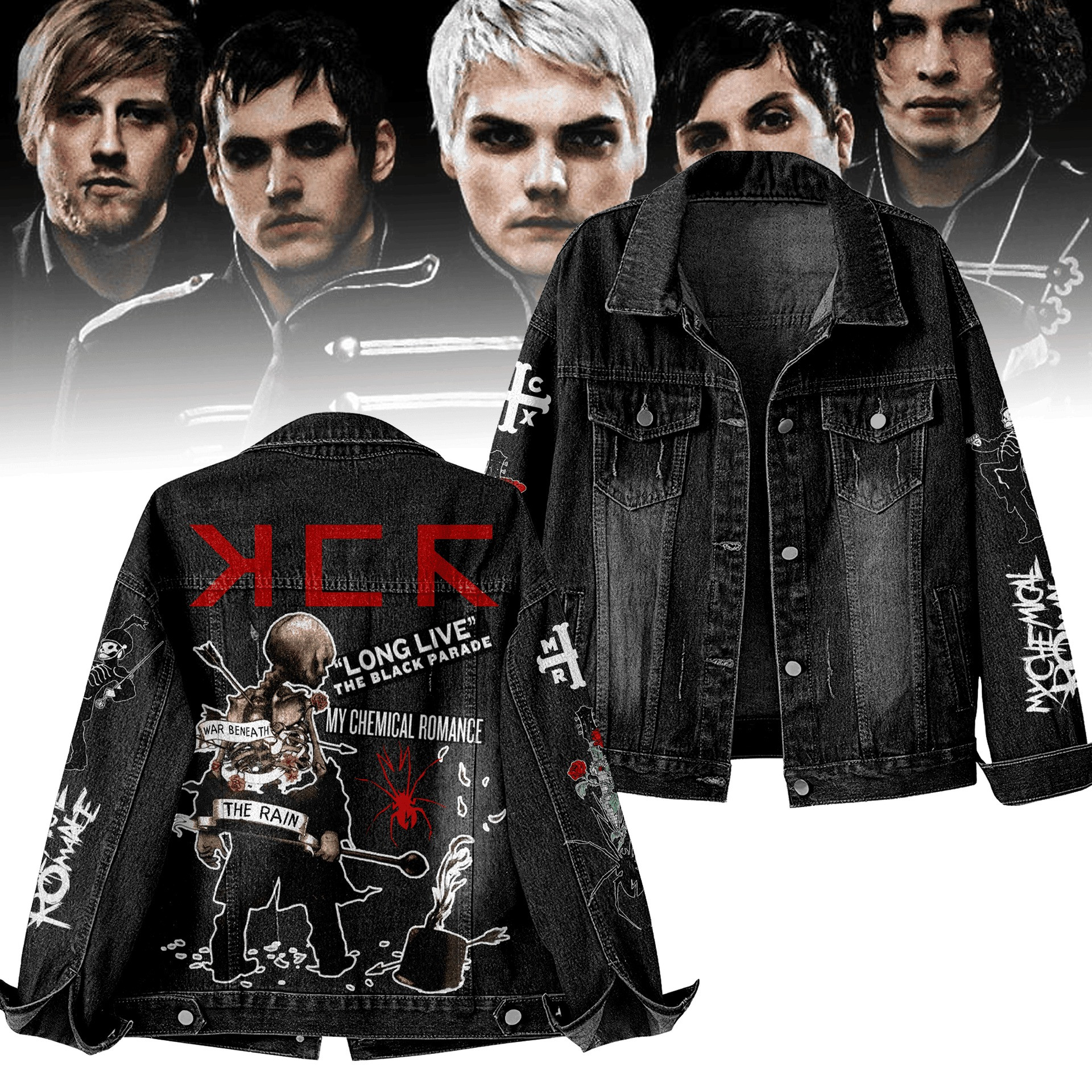 Long Live The Black Parade Tour 2025 Jacket Denim Good Gifts For Dad Fans