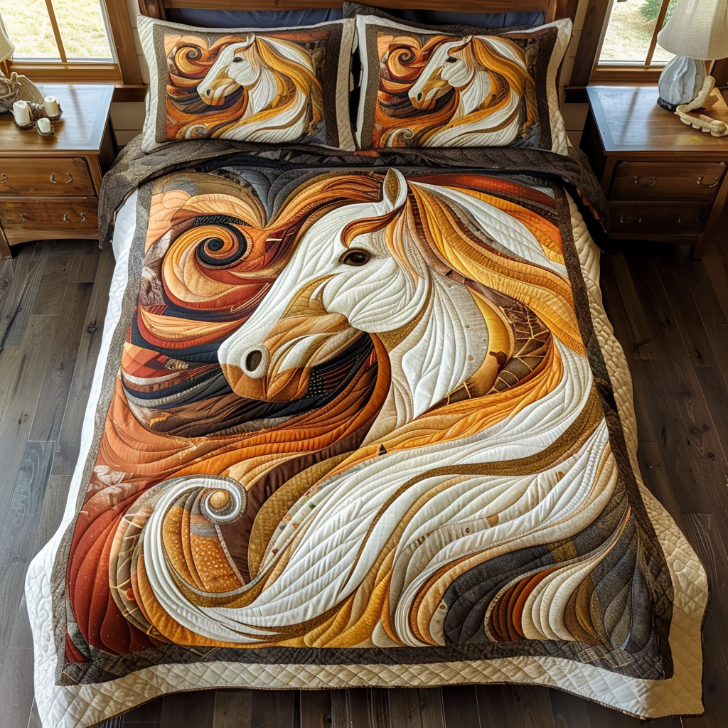 Long Mane Splendor Horse Quilted Blanket Horse Christmas Presents