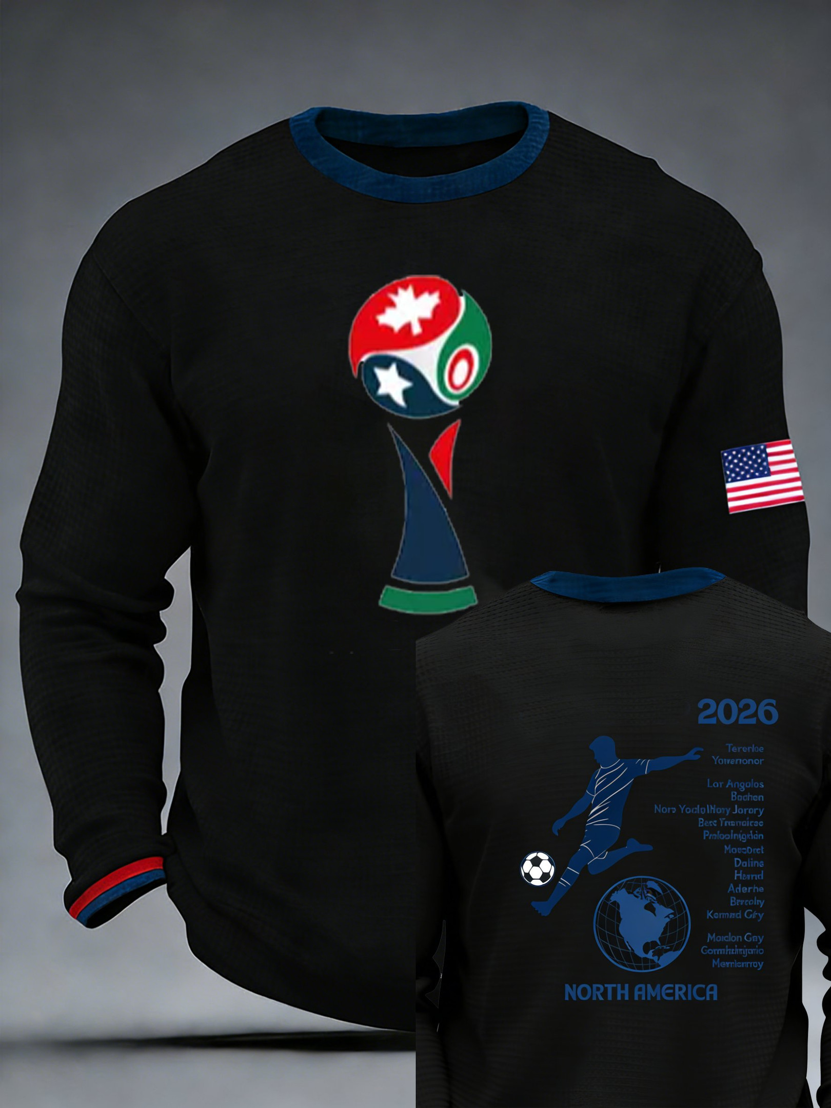 Long Sleeve Shirt USA Soccer Fan Apparel Game Day Gifts