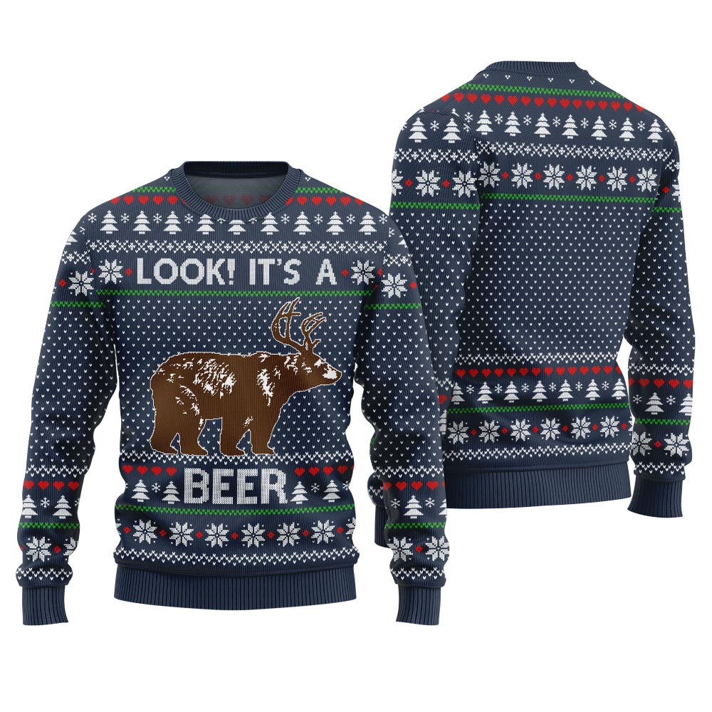 Look Its A Beer Ugly Christmas Sweater Best Gift Idea for Christmas Enthusiasts