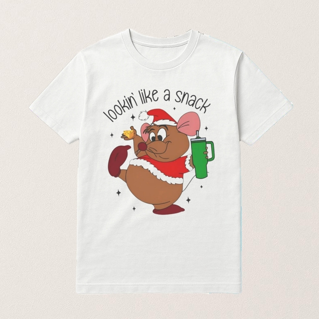 Looking Like A Snack Gus Gus T-Shirt Cartoon Pattern Festive Clothing Gifts For Mouse Lovers Looking Like A Snack Gus Gus T-Shirt Cartoon Pattern Festive Clothing Gifts For Mouse Lovers