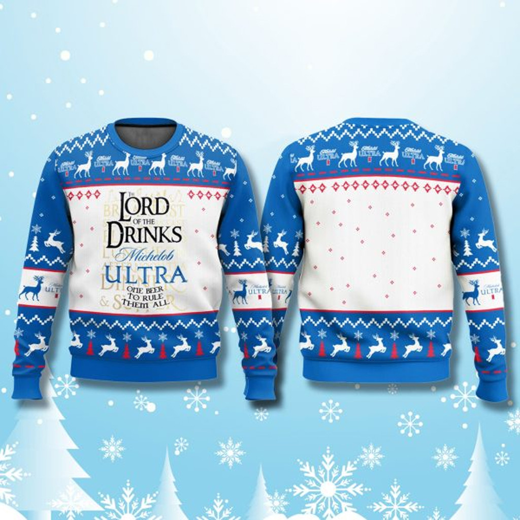 Lord Of The Rings Michelob Ultra One Beer To Rule Them All Ugly Sweater Dad Christmas Gifts