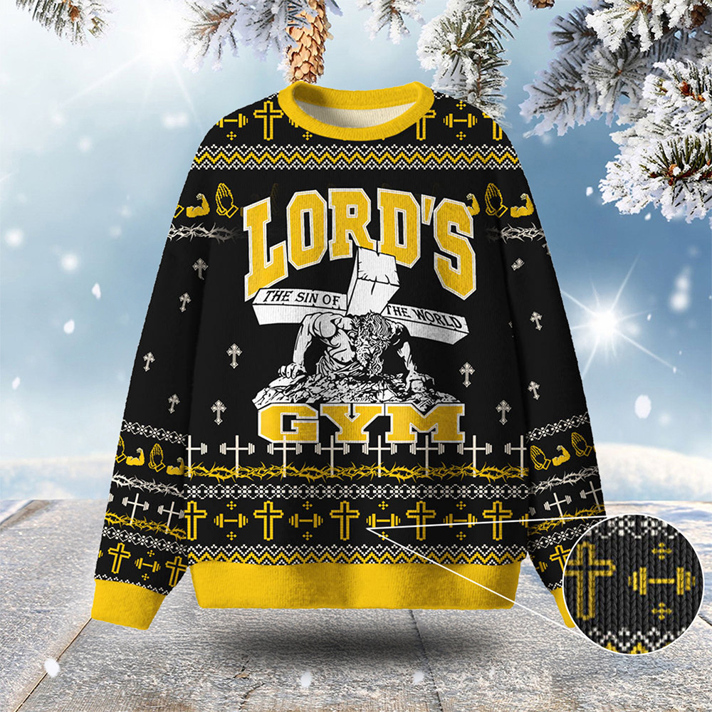 Lords Gym Christmas Ugly Sweater Faith Sweater Winter Apparel Christmas Gifts For Him