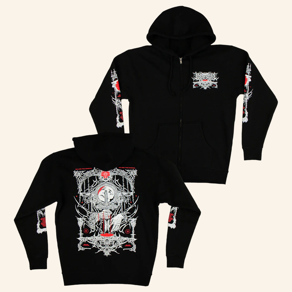 Lorna Shore Merch Iftefwm 2025 Tour Hoodie Lorna Shore Damned Zip Hoodie Gifts For Brother