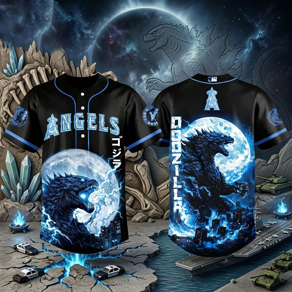 Los Angeles Angels Godzilla Legendary 2026 Baseball Jersey Baseball Merch Game Day Gear