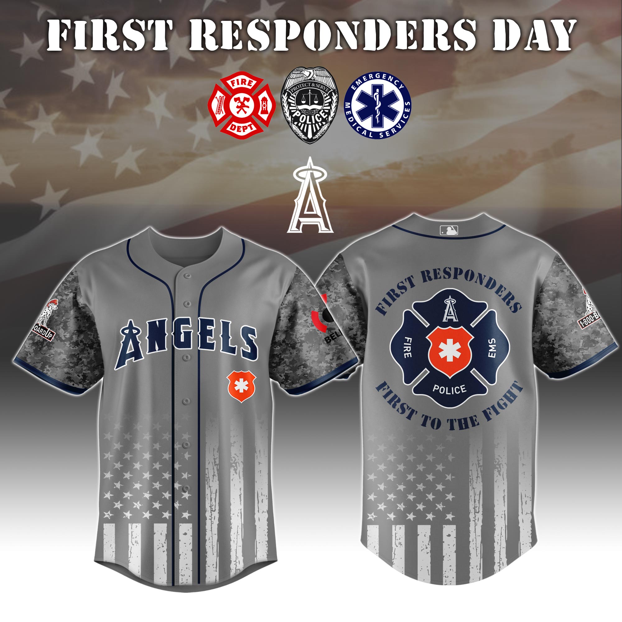 Los Angeles Angels MLB x First Responders Jersey 2025 Gift For Baseball Fans