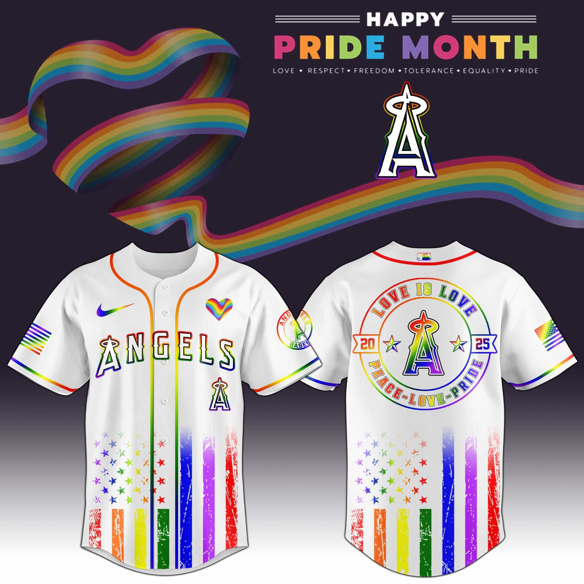 Los Angeles Angels MLB x Happy Pride Month Limited Edition Jersey 2025 Best Gift For LGBT Lovers