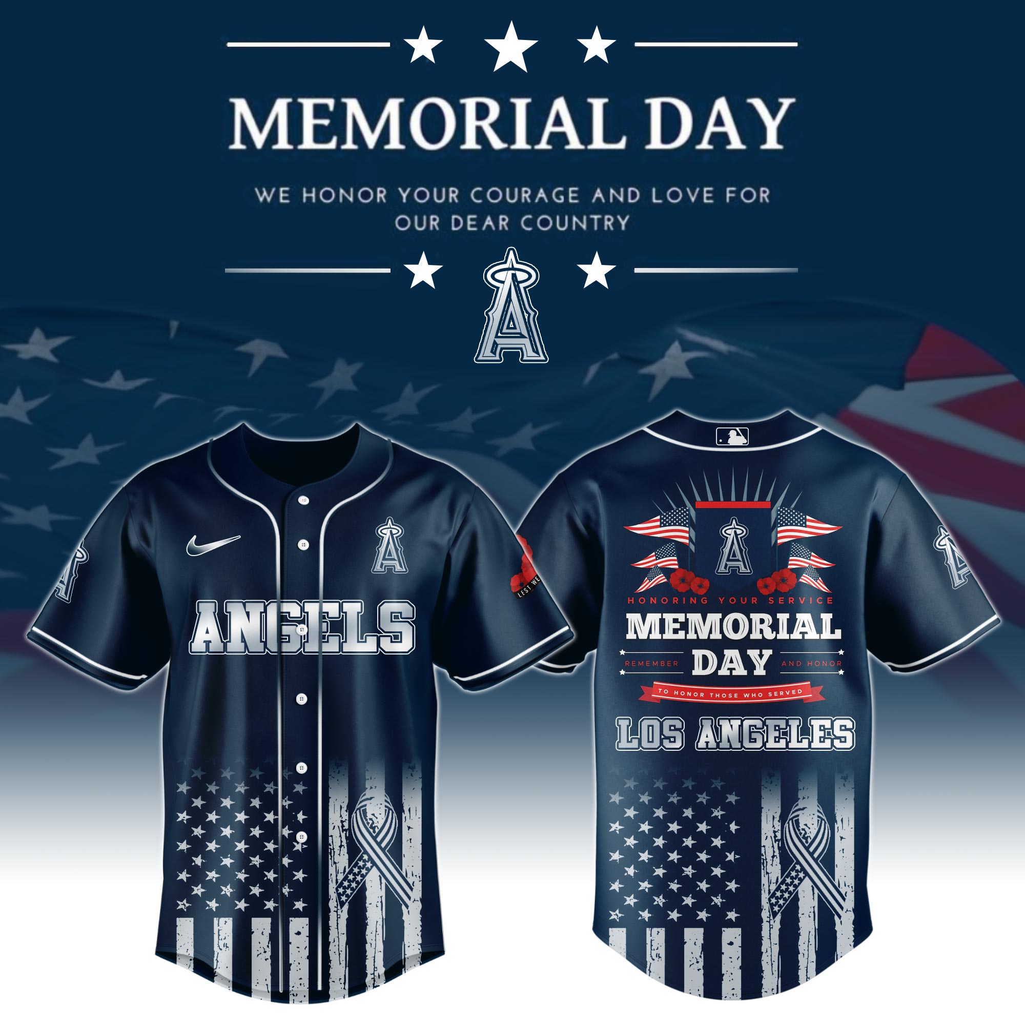 Los Angeles Angels Special Memorial Day Jersey Gift Ideas for Baseball Players