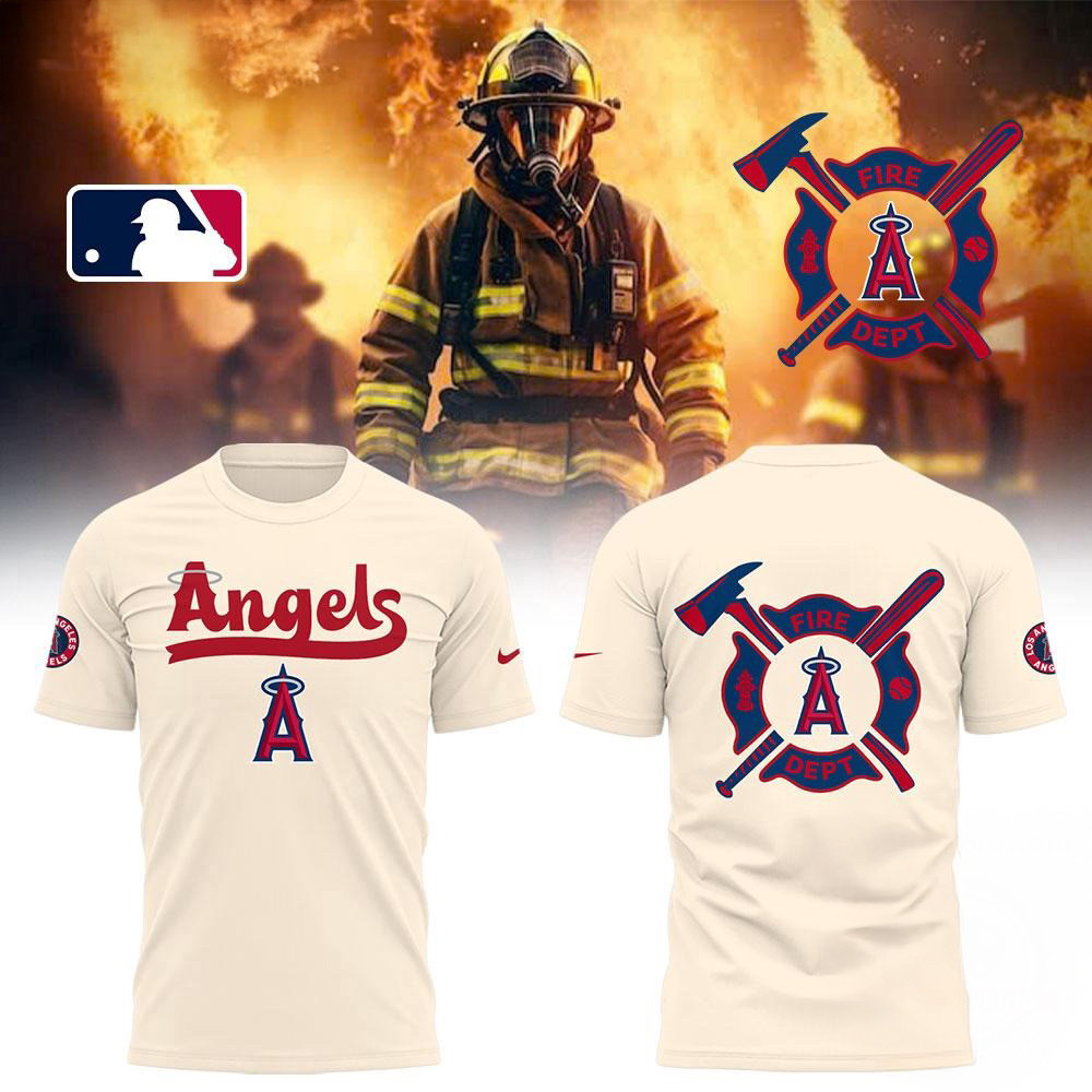 Los Angeles Angels x Firefighter Appreciation Night 2025 3D Print Shirt Gifts For Baseball Fans
