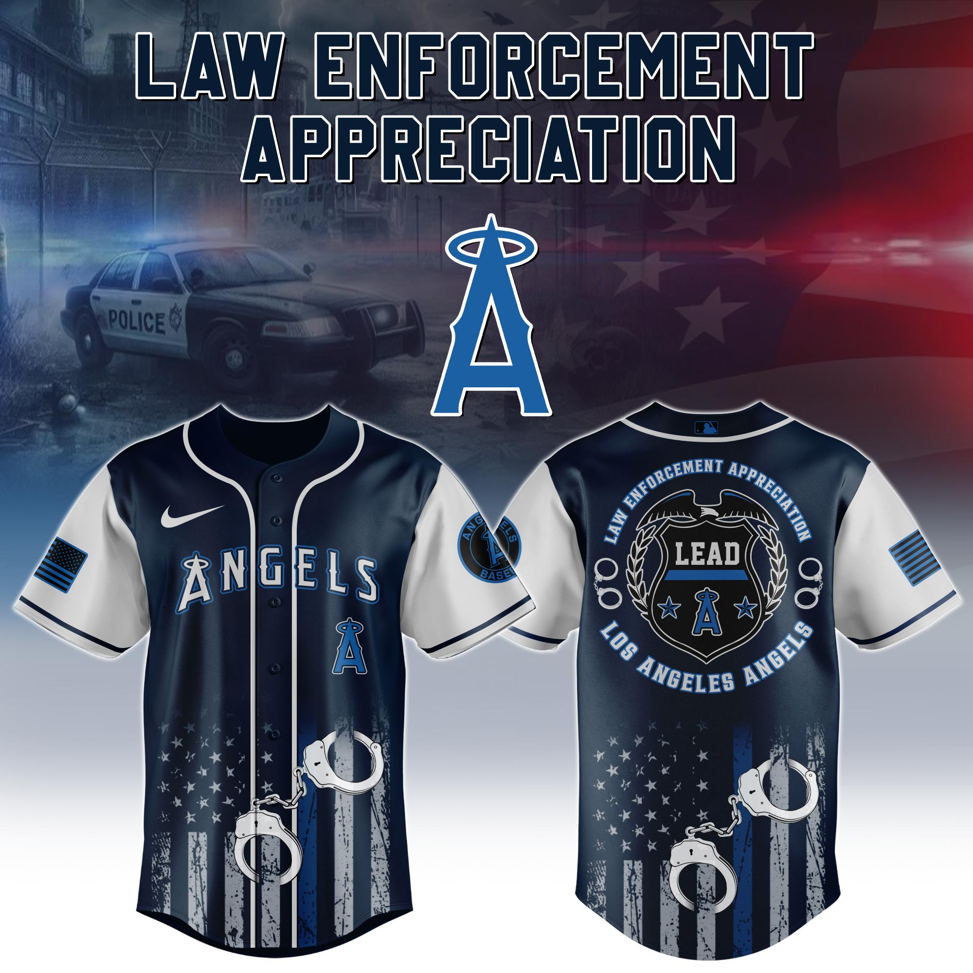 Los Angeles Angels x Law Enforcement Appreciation Day Jersey Gifts For Baseball Fans