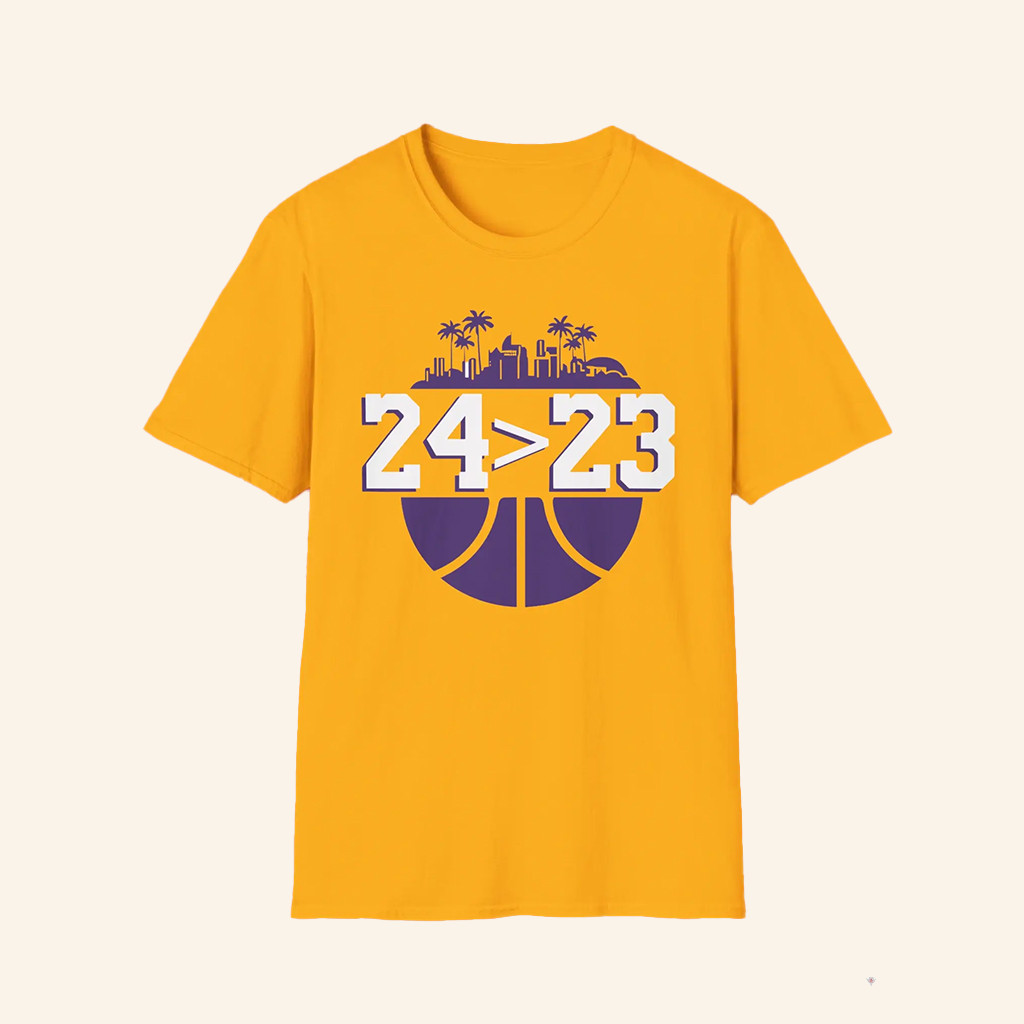 Los Angeles Basketball 24 Over 23 Shirt Kobe Bryant Over LeBron James T-Shirt Gifts For Fans