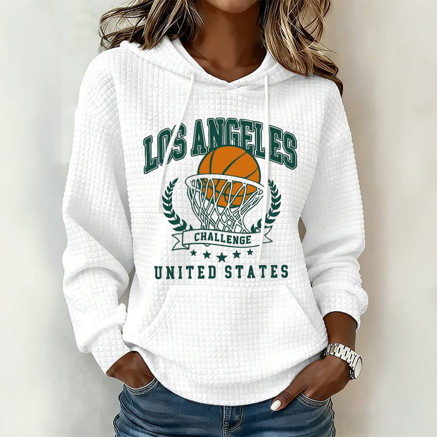 Los Angeles Basketball Hoodie Game Day Clothing Basketball Lover Gift For Her