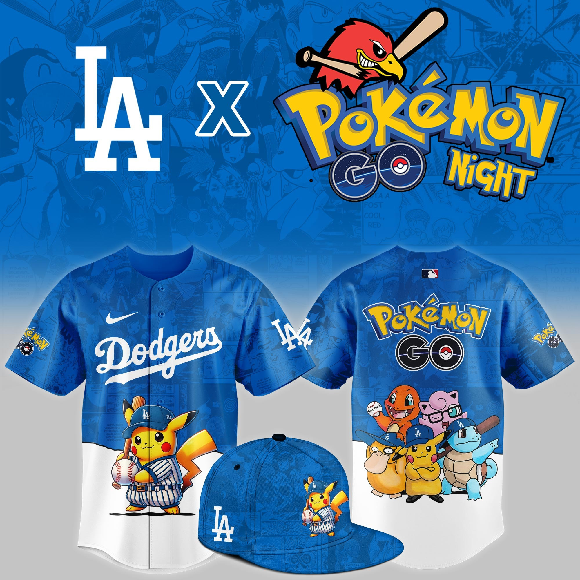 Los Angeles Dodgers 2025 Pokemon GO Theme Night Limited Jersey Best Gifts For Baseball Fans