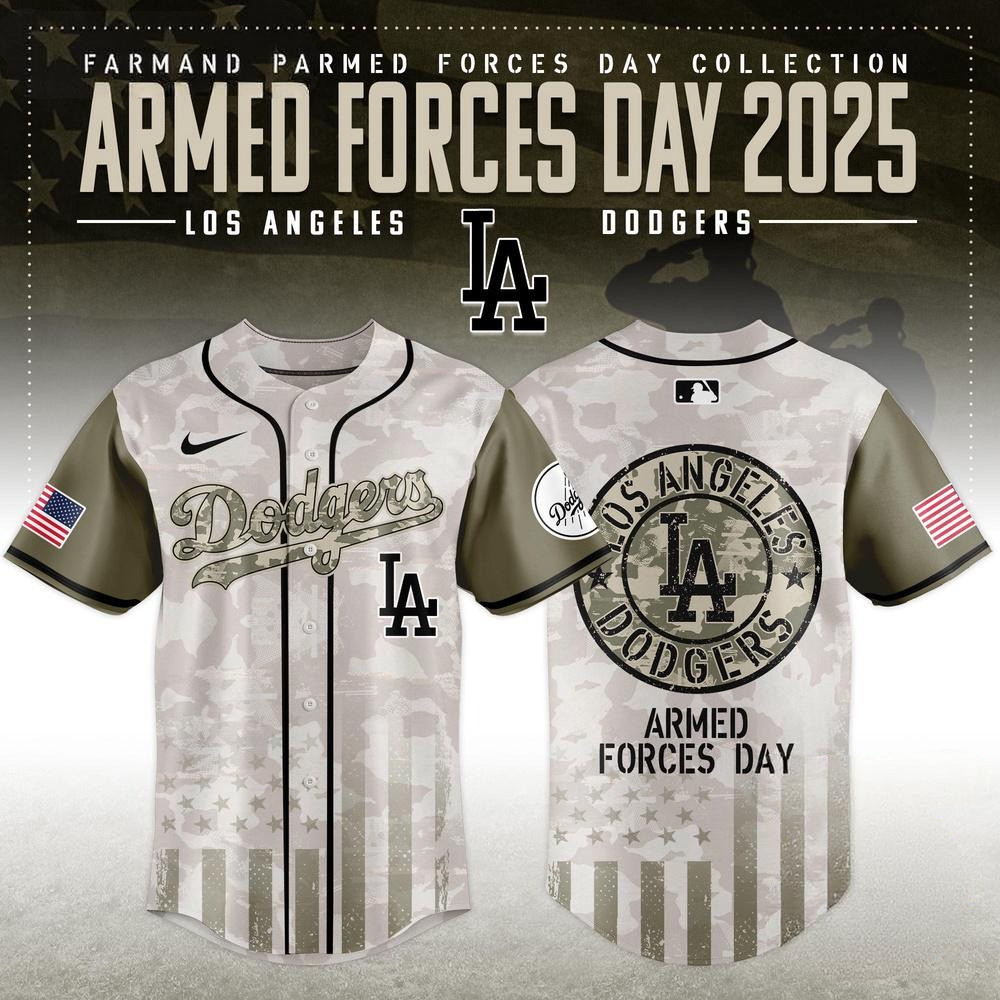 Los Angeles Dodgers Armed Forces Day 2025 Baseball Jersey Gifts For Baseball Fans