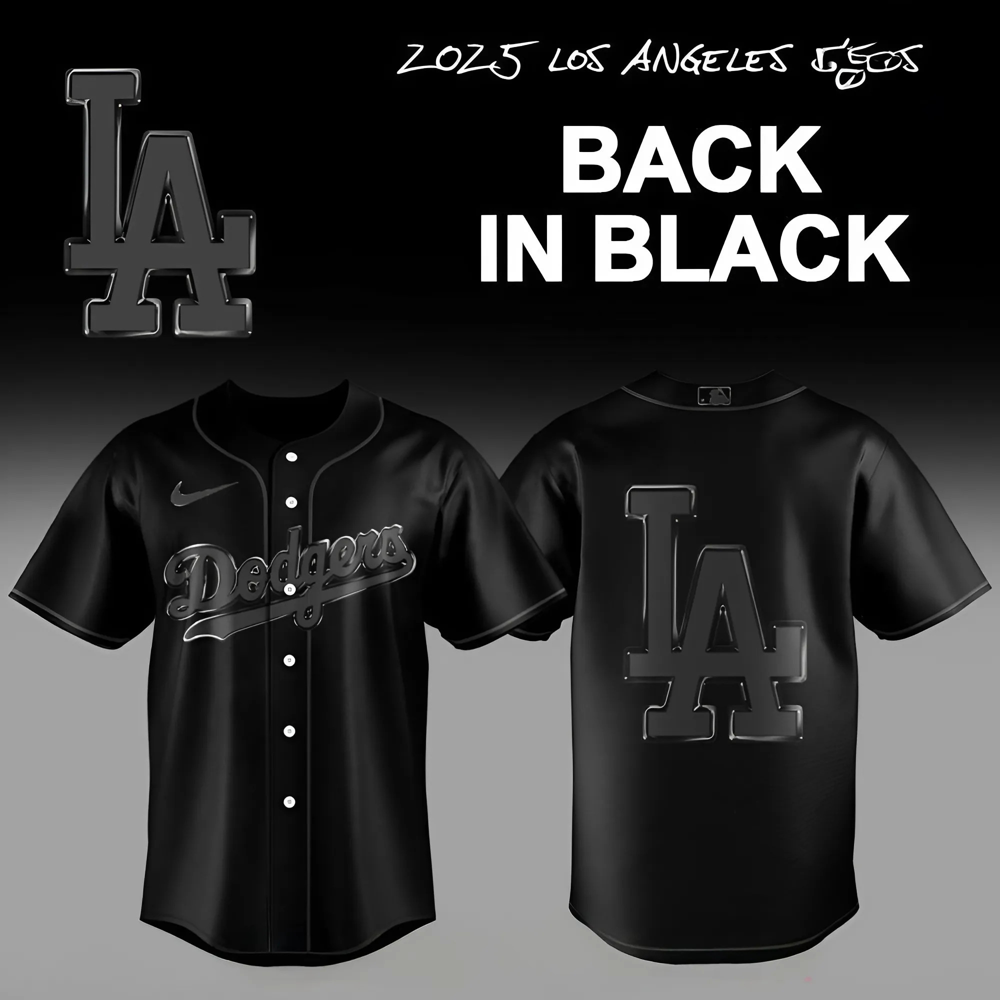 Los Angeles Dodgers Back In Black Special Baseball Jersey Perfect MLB Merch Shirt For Dodgers Fans