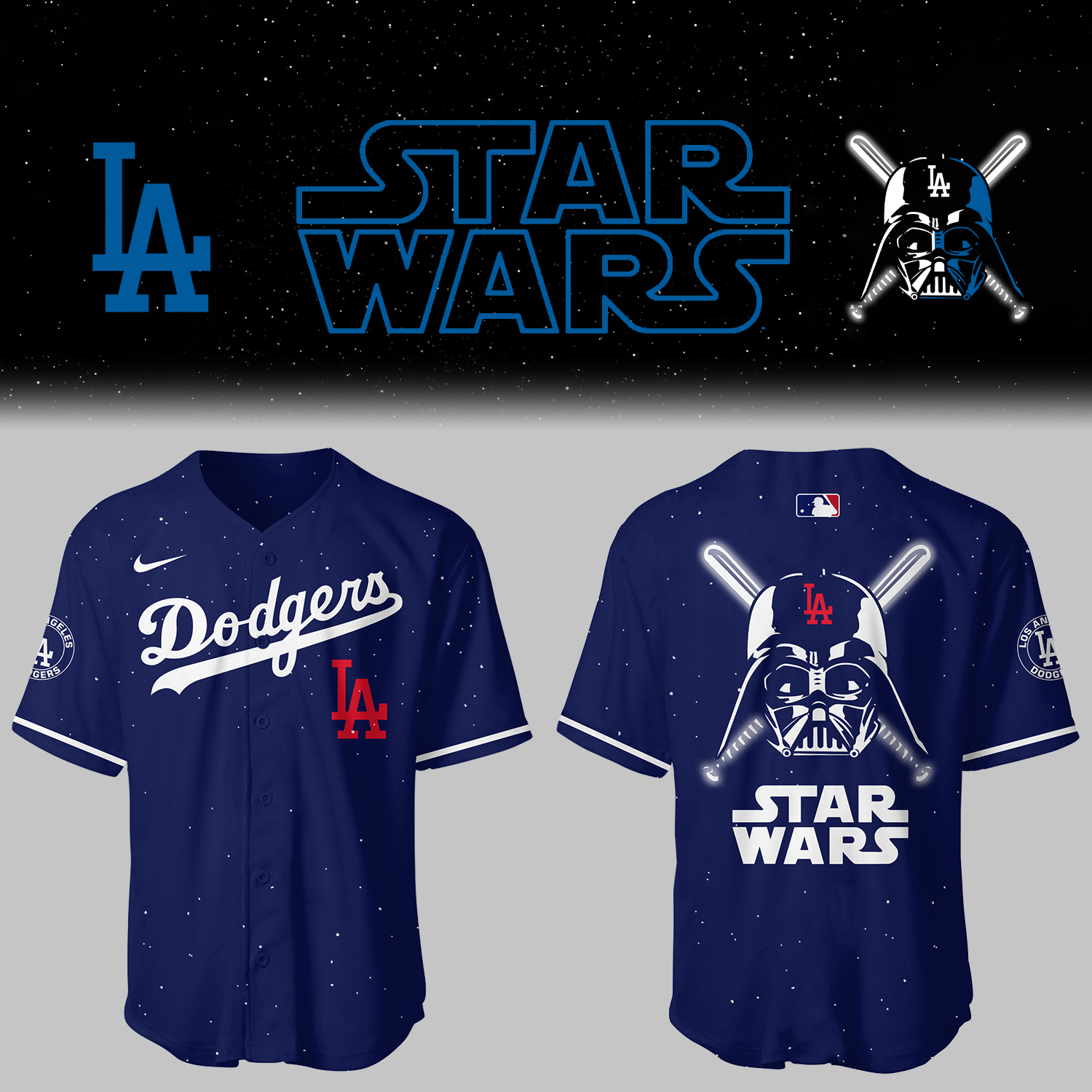 Los Angeles Dodgers Baseball Dodgers x Star Wars 2025 Blue Jersey Unique Baseball Gifts