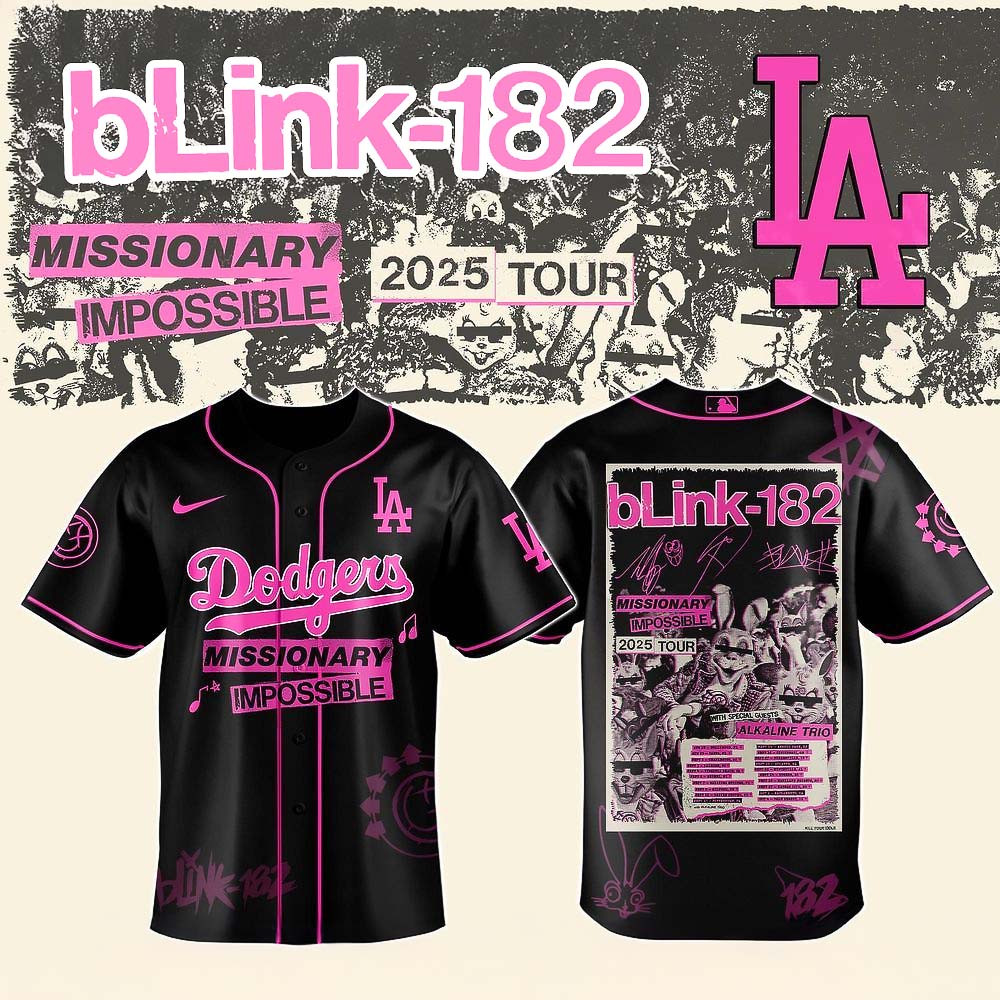Los Angeles Dodgers Blink 182 Missionary Impossible Tour 2025 Jersey Best Gift For Baseball Fans