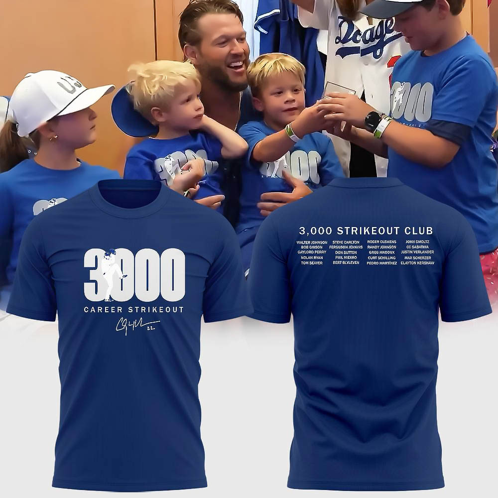 Los Angeles Dodgers Clayton Kershaws 3000th-Strikeout T-Shirt Best Birthday Gift For Husband