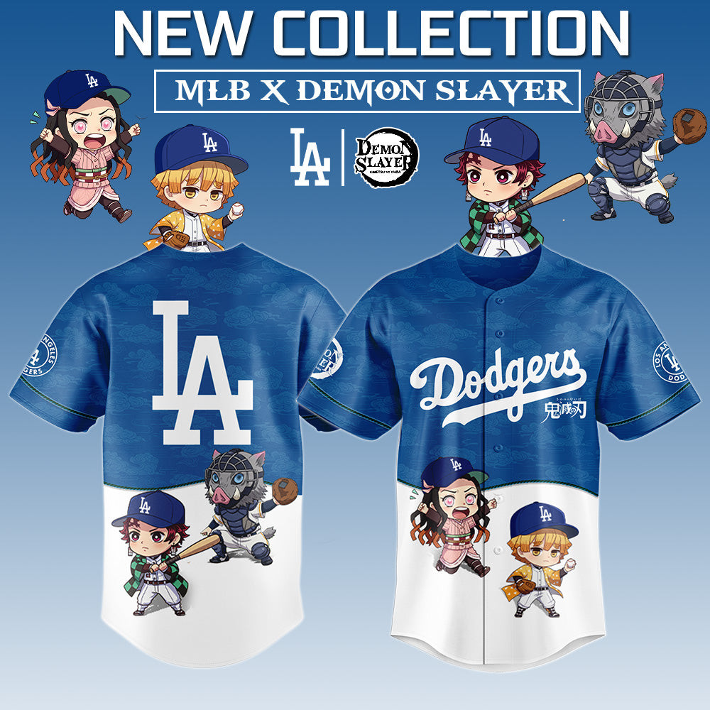 Los Angeles Dodgers Demon Slayer LA Dodgers Baseball Jersey Gifts For Baseball Fans