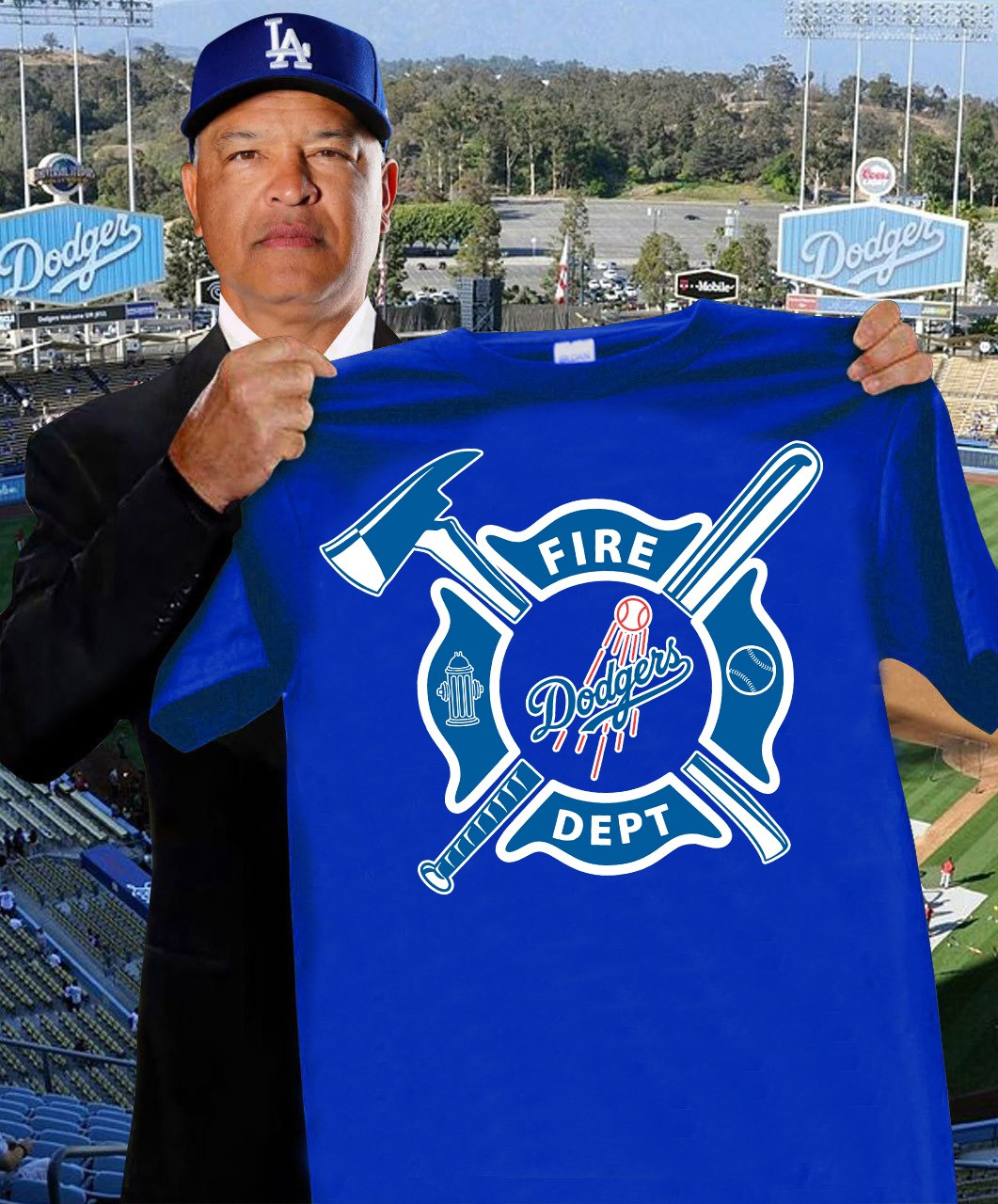 Los Angeles Dodgers Firefighter Fire Dept T-Shirt Baseball Best Gifts For Dodgers Fans