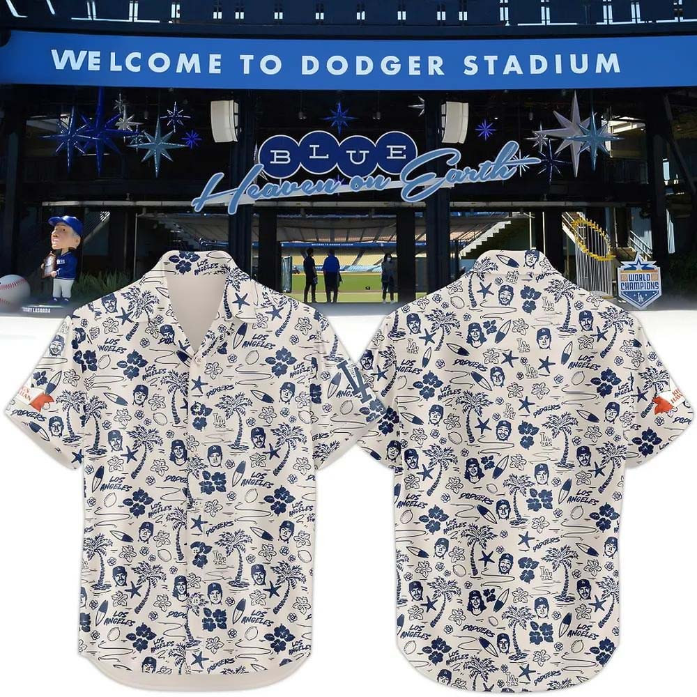Los Angeles Dodgers Heaven on Earth Hawaiian Shirt Baseball Team Gift Ideas
