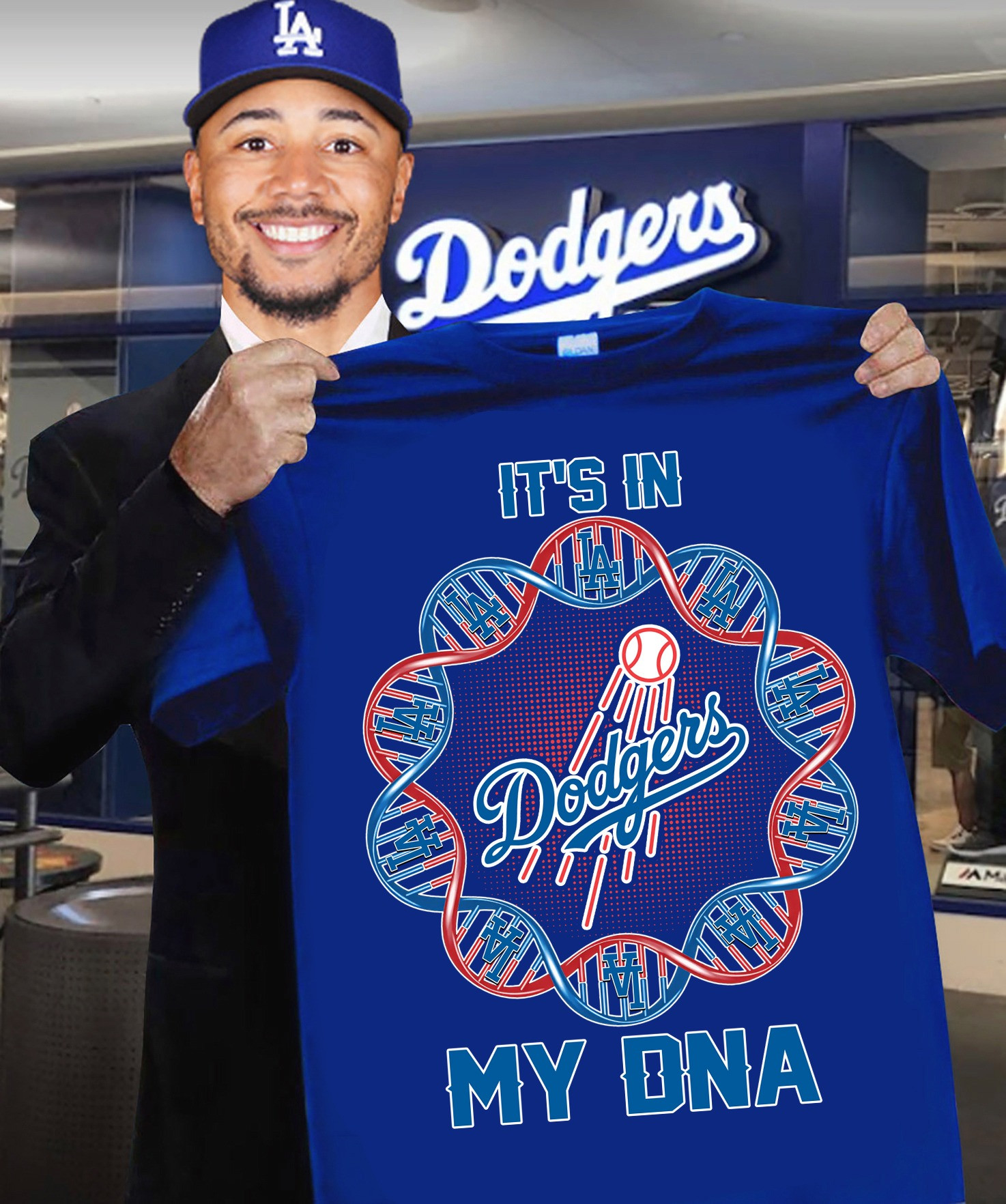Los Angeles Dodgers It's In My DNA T-Shirt Dodgers Fans Merch Father's Day Gift Ideas