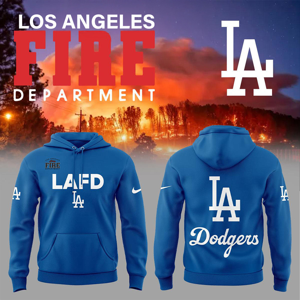 Los Angeles Dodgers LAFD Hoodie Baseball Fan Gifts