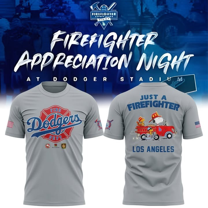 Los Angeles Dodgers Limited Edition Firefighter x Snoopy T-Shirt Gifts For Him