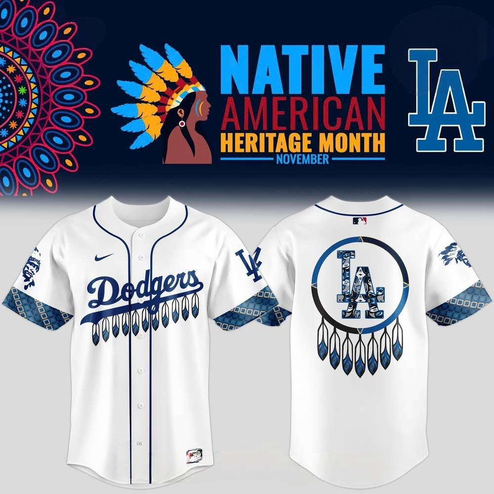 Los Angeles Dodgers MLB Native American Heritage Month Baseball Jersey Gifts For Men