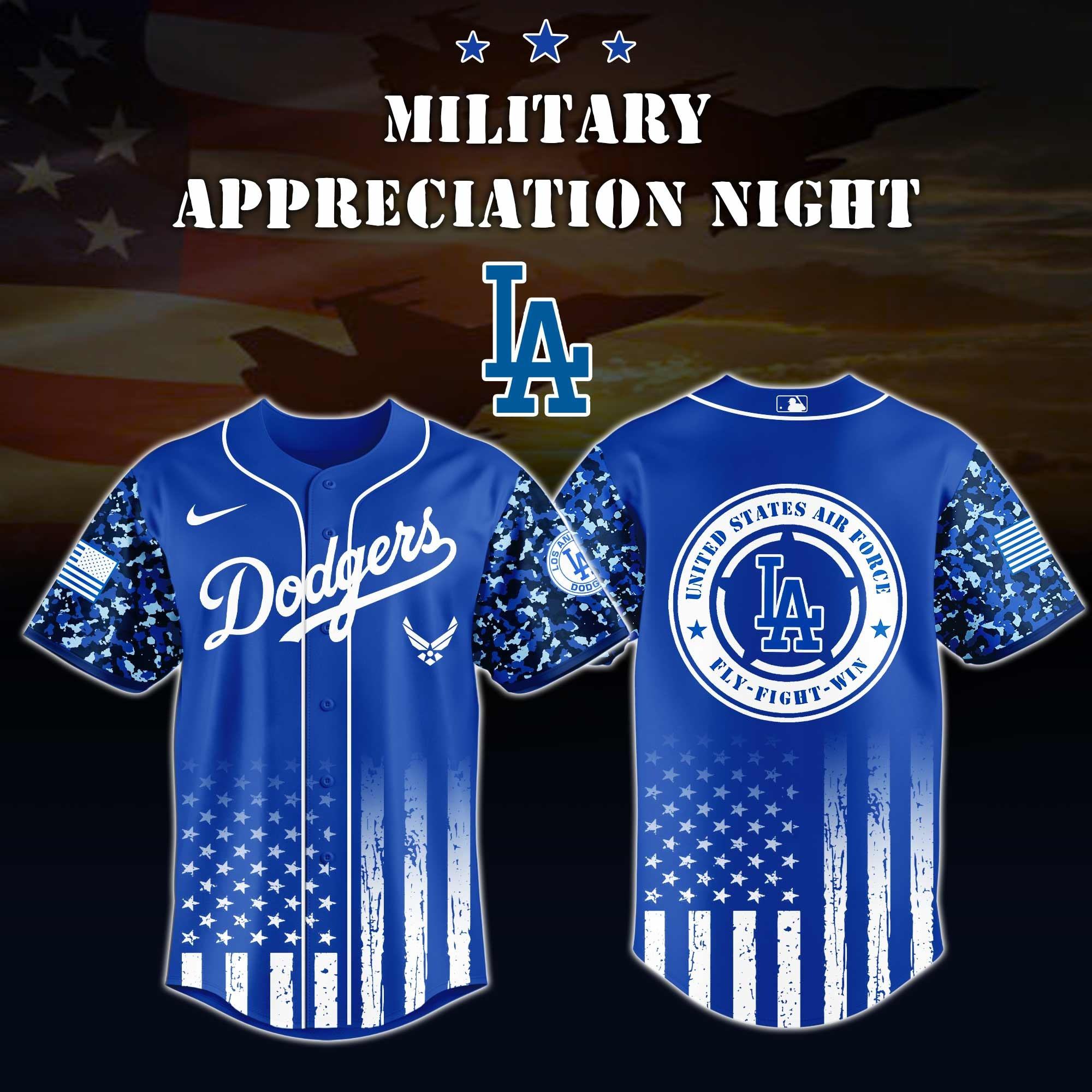 Los Angeles Dodgers MLB x Air Force Military Appreciation Night Jersey Editions Limited Dodgers Merch