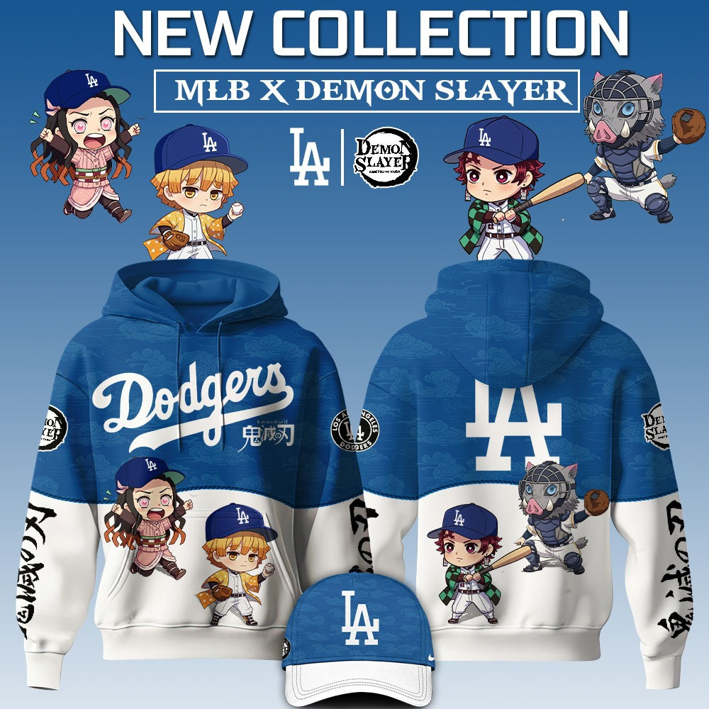 Los Angeles Dodgers MLB x Demon Slayer Special Edition Hoodie Los Angeles Dodgers Fan Merch