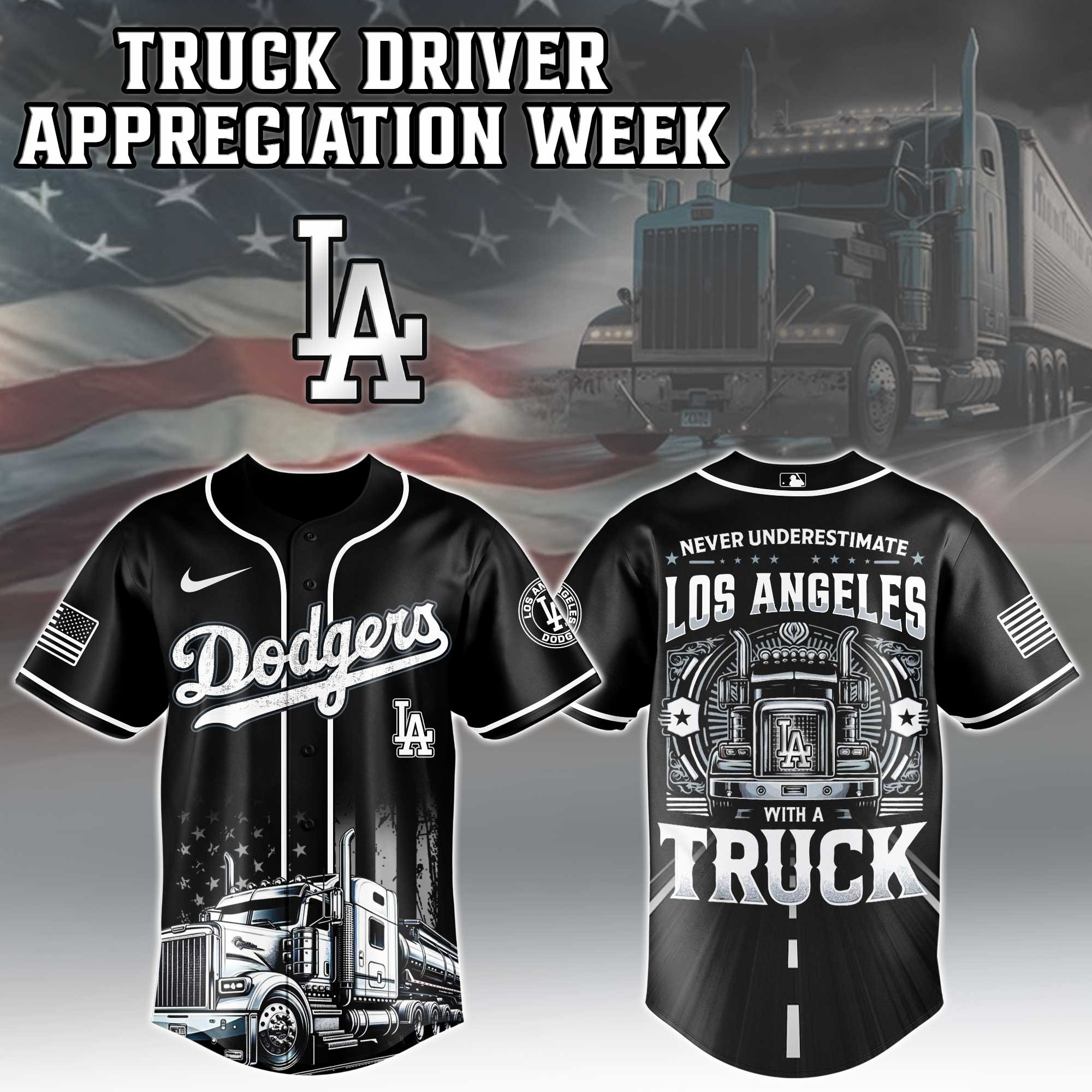 Los Angeles Dodgers MLB X Nation Truck Driver Appreciation Week Jersey 2025 Gifts For Fans