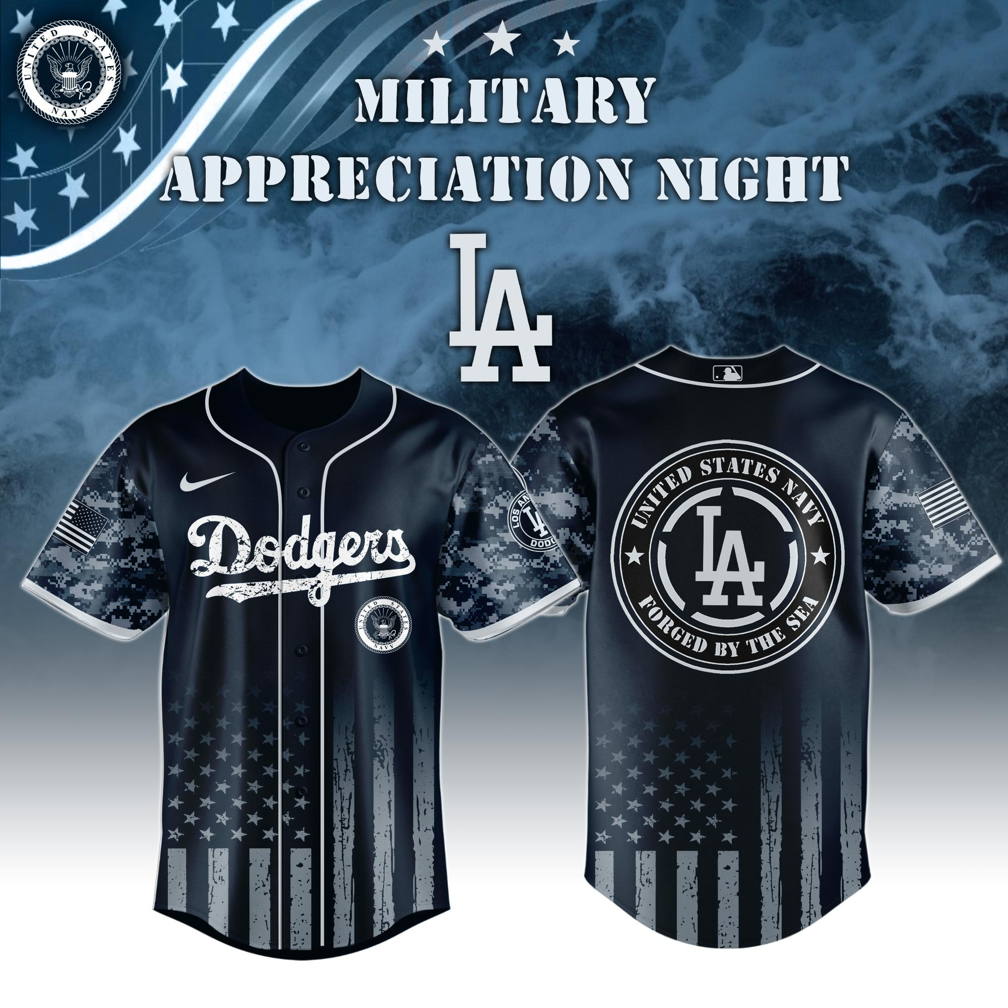 Los Angeles Dodgers MLB x Navy Military Appreciation Night Jersey Baseball Player Gift Ideas