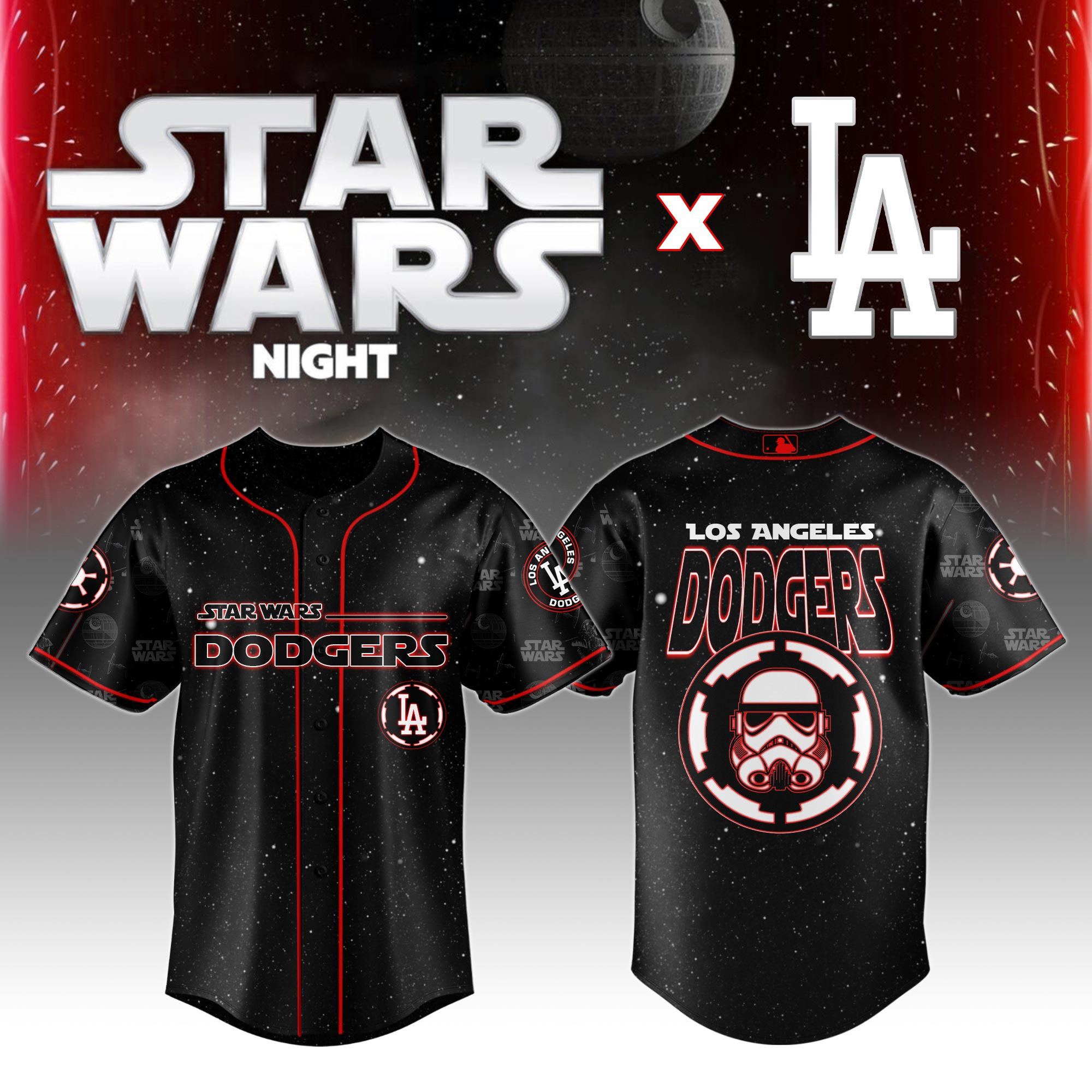 Los Angeles Dodgers MLB x Star Wars Night Jersey 2025 Gifts For Baseball Fans