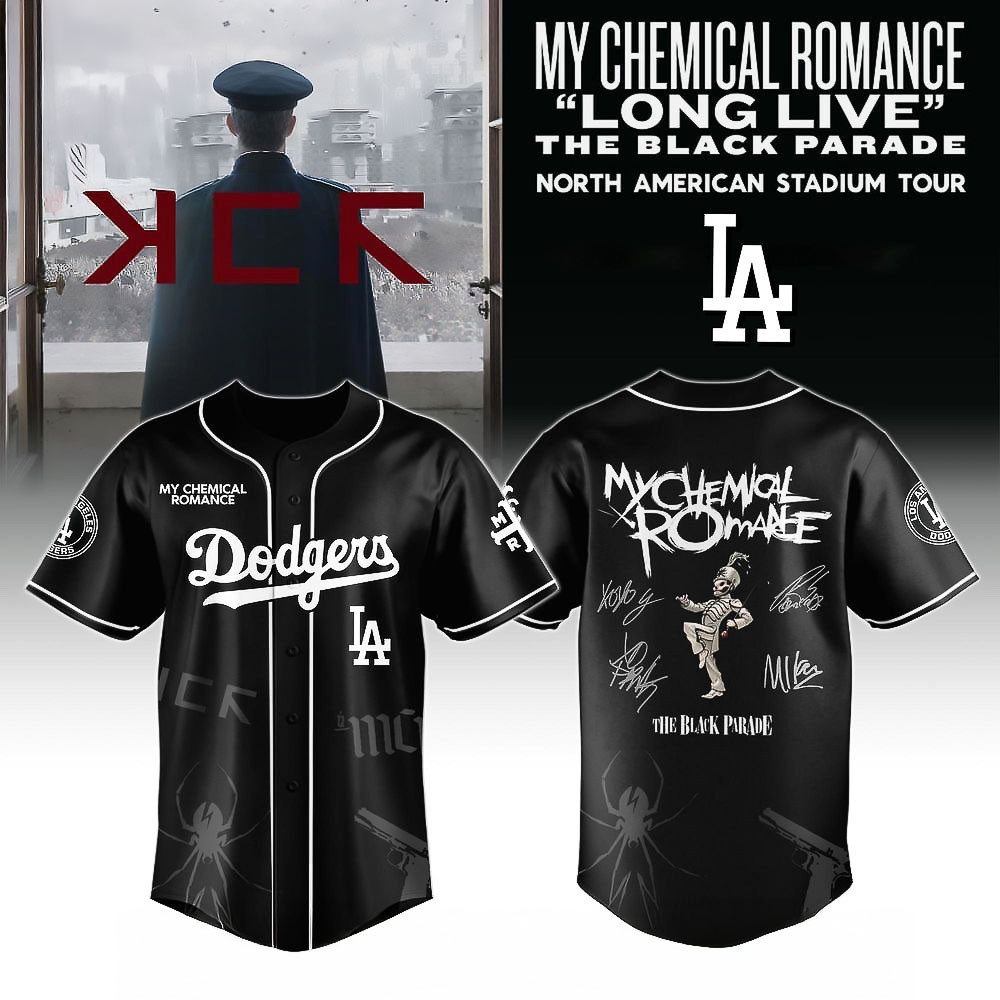 Los Angeles Dodgers My Chemical Romance Black Parade Tour 2025 Jersey Best Gift For Baseball Fans