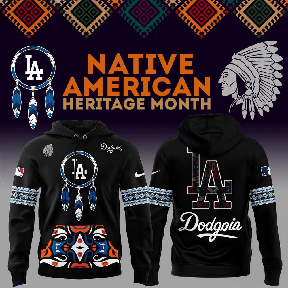 Los Angeles Dodgers National American Indian Heritage Month Hoodie Cool Baseball Gifts