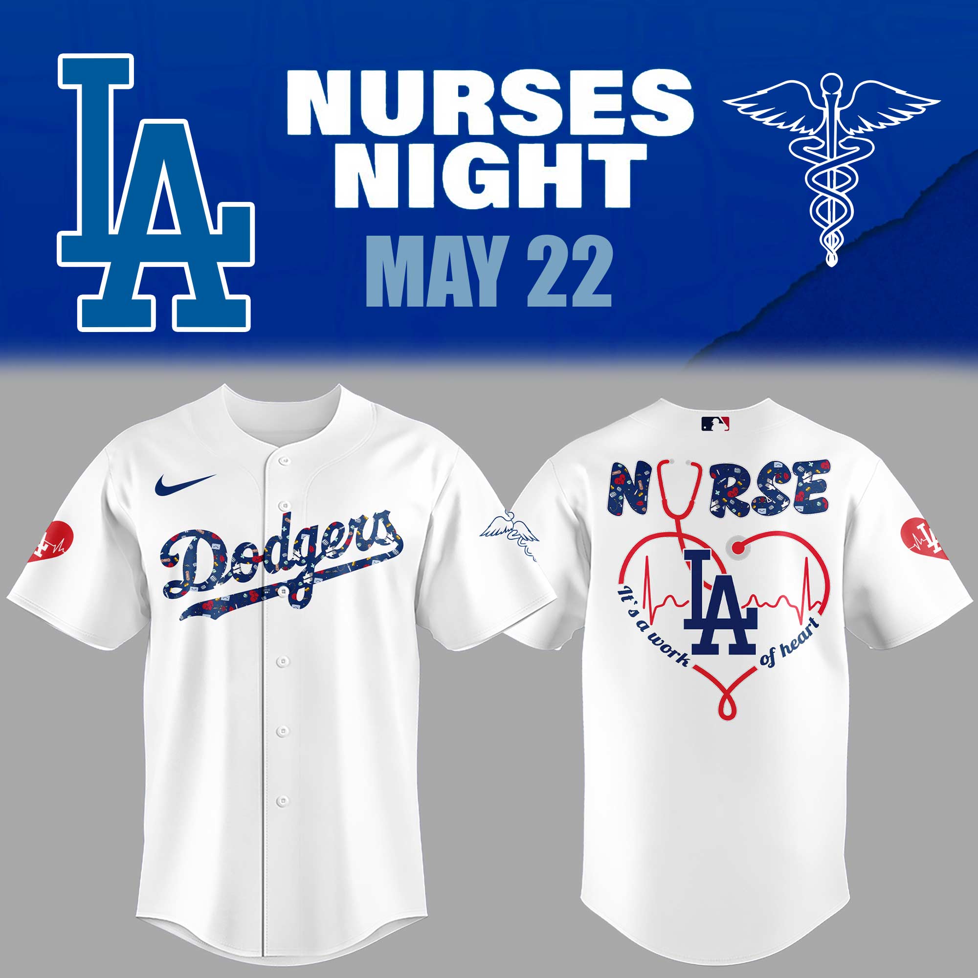 Los Angeles Dodgers Nurses Night Jersey Gift For Baseball Lover