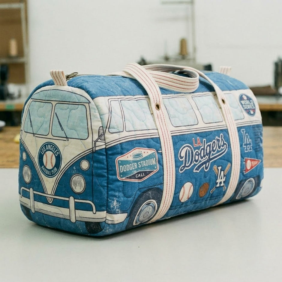 Los Angeles Dodgers Retro Quilted Duffle Bag Dodger Stadium World Series Fan Gear Gift For Dodgers Fans