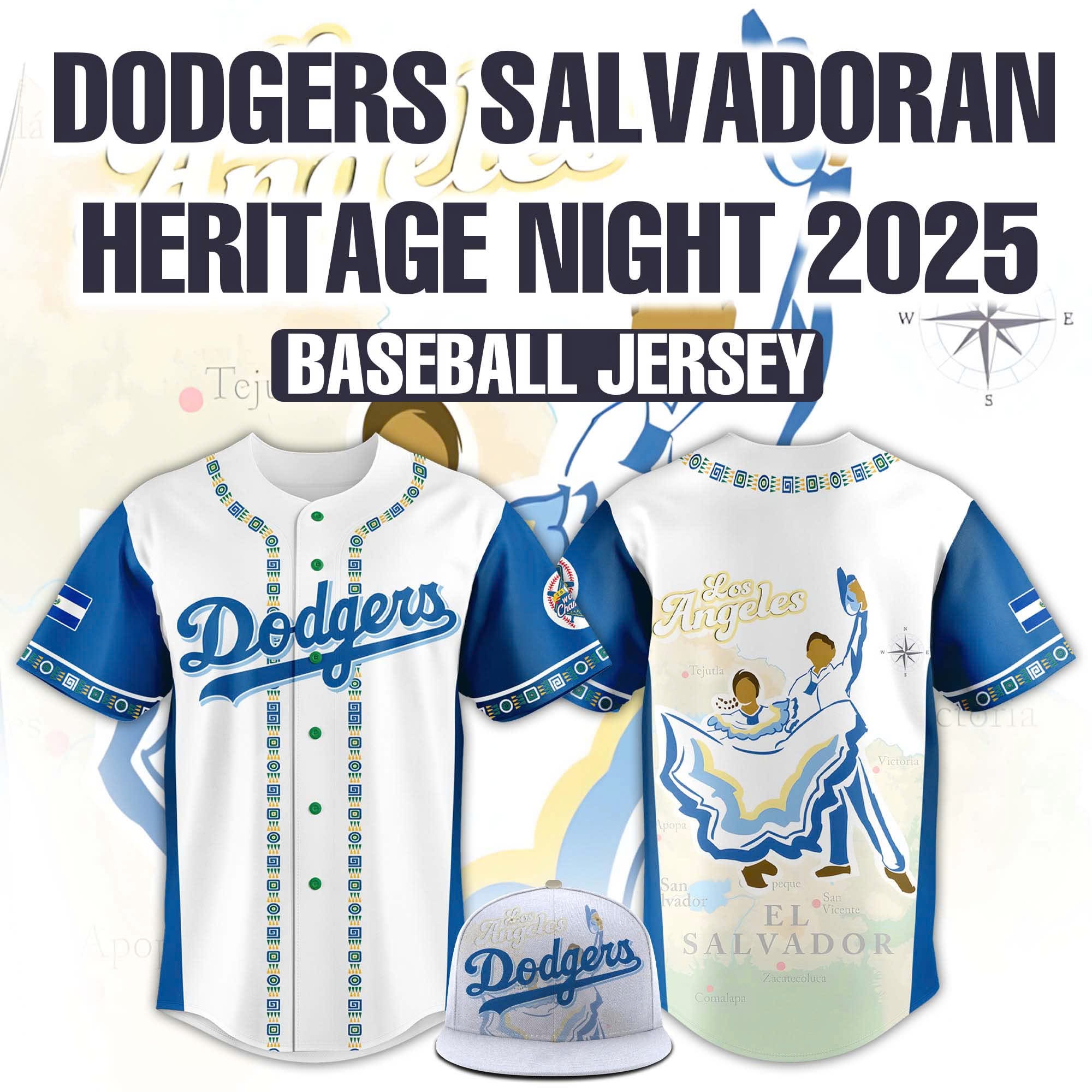 Los Angeles Dodgers Salvadoran Heritage Jersey Gift For Baseball Lover