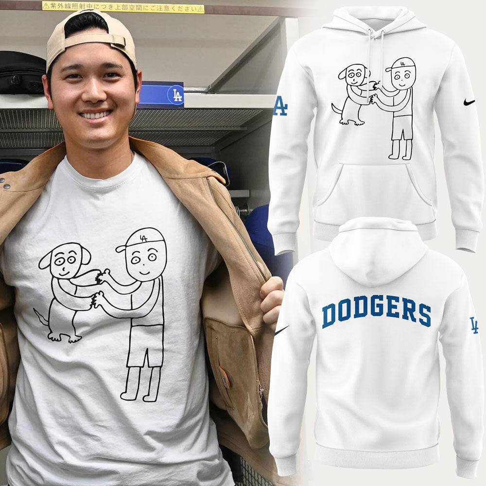 Los Angeles Dodgers Shohei Ohtani And Decopin Drawing Hoodie Gifts For Baseball Lovers