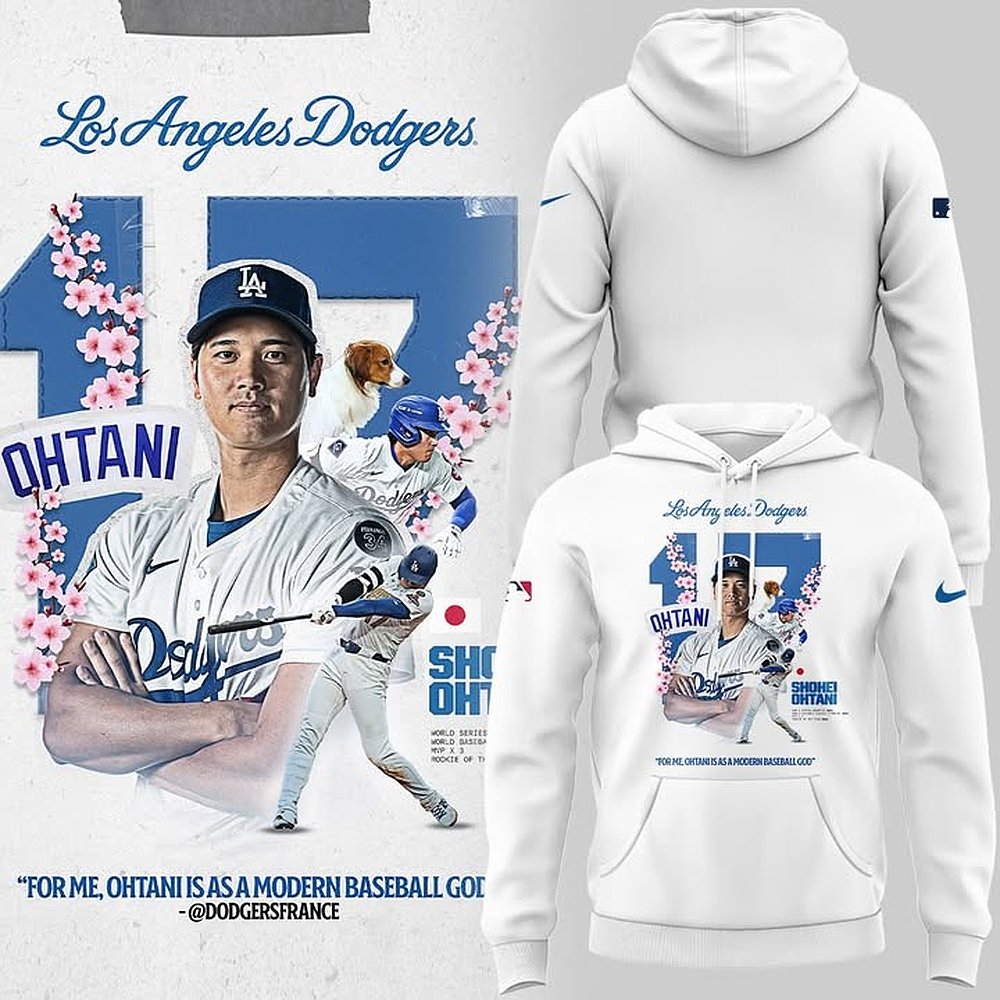 Los Angeles Dodgers Shohei Ohtani White Hoodie Best Gift For Baseball Fans Supporters