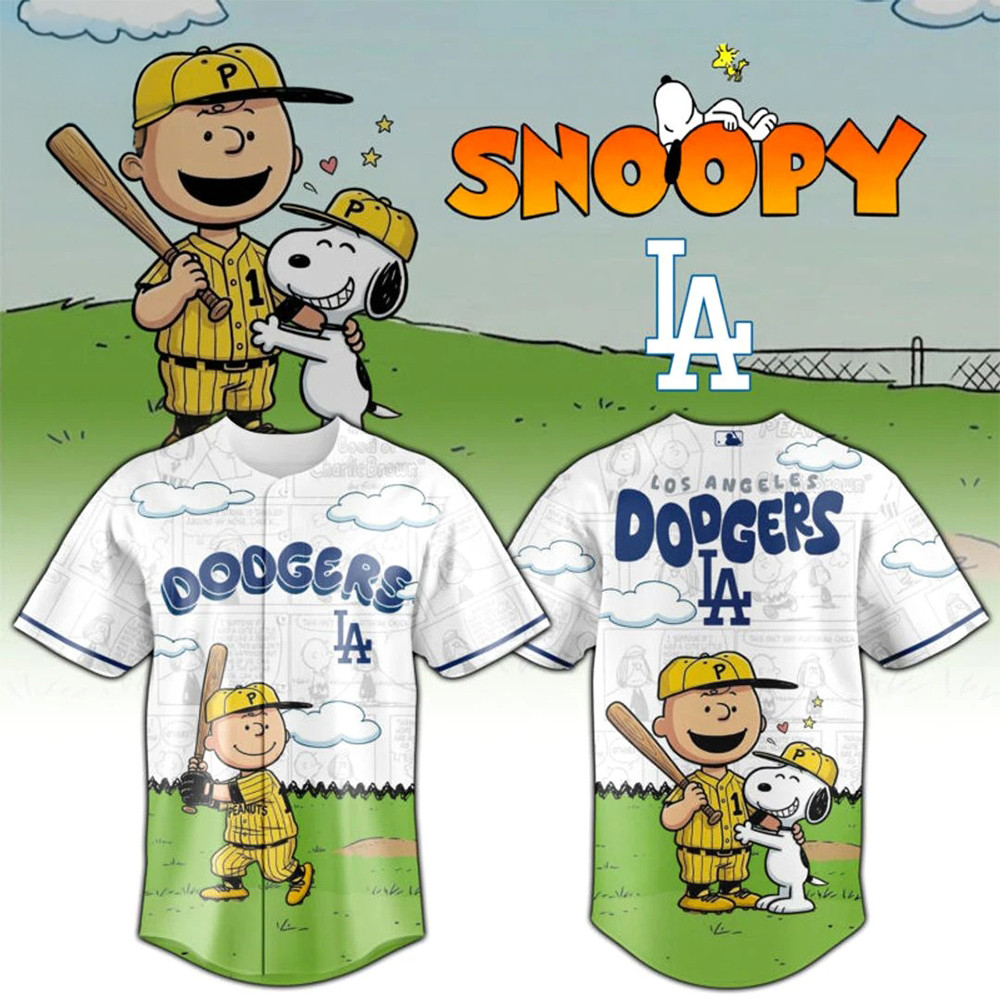 Los Angeles Dodgers Snoopy Peanuts Gang 2026 Baseball Jersey LA Dodgers Fan Merch Baseball Gear