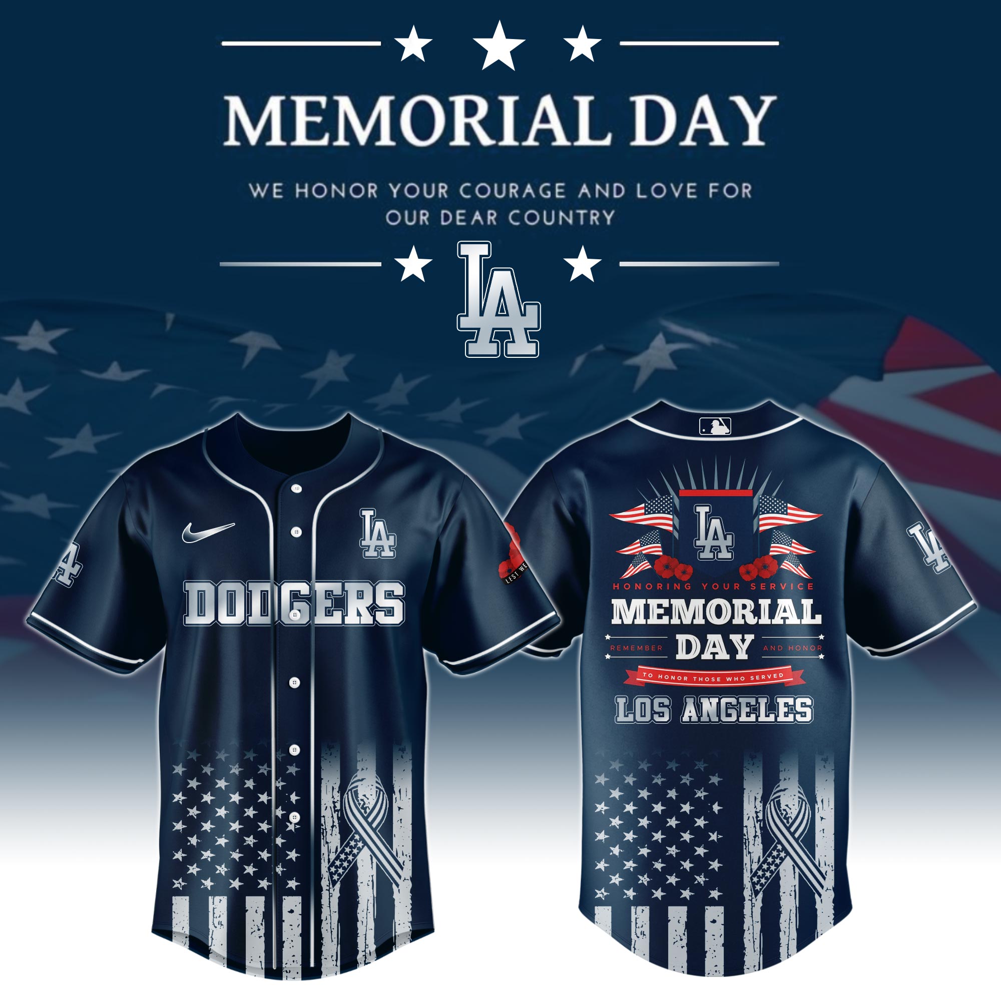 Los Angeles Dodgers Special Memorial Day Jersey Baseball Coach Gift Ideas