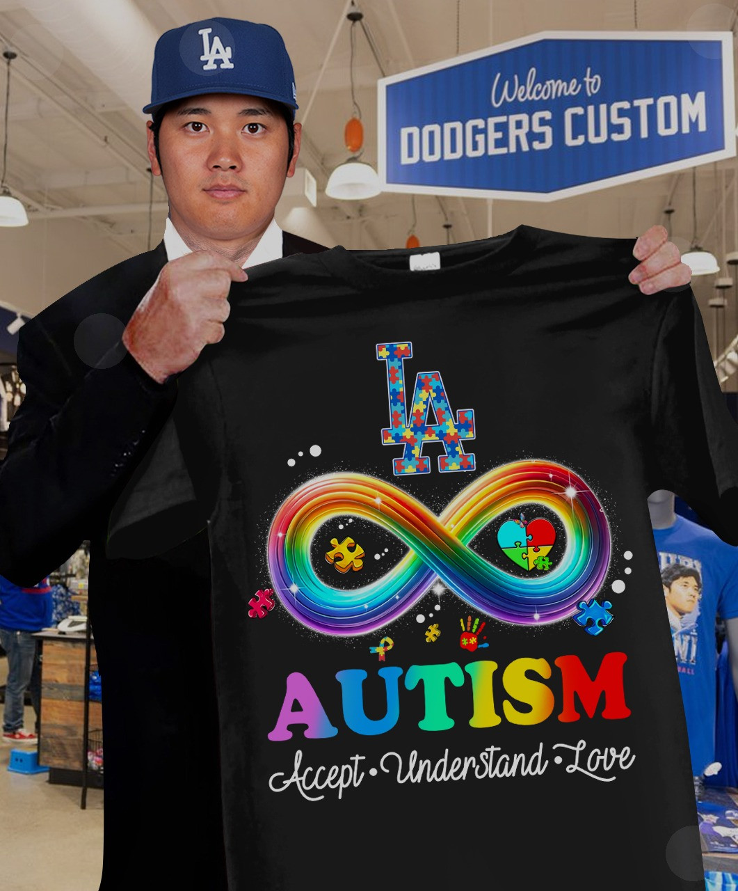 Los Angeles Dodgers Support Autism Awareness T-Shirt Accept Understand Fan Merch