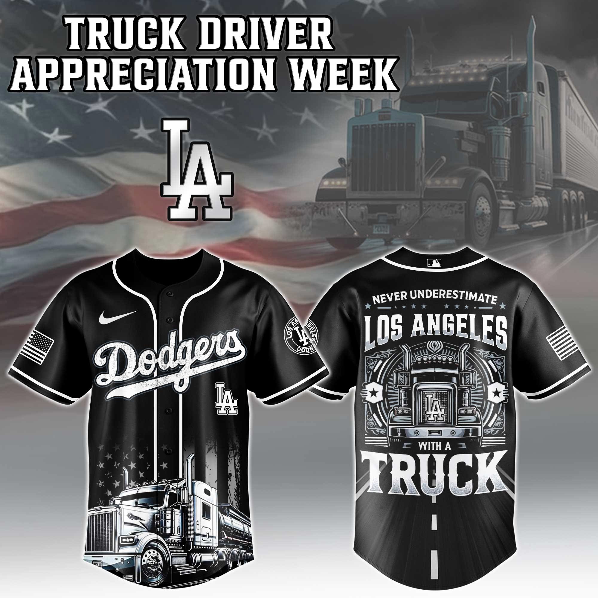 Los Angeles Dodgers Truck Driver Appreciation Week Jersey Unique Baseball Gifts